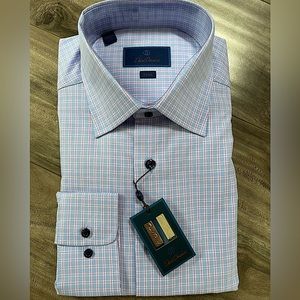 NWT David Donahue Trim Fit Dress Shirt Size 16.5x 36/37